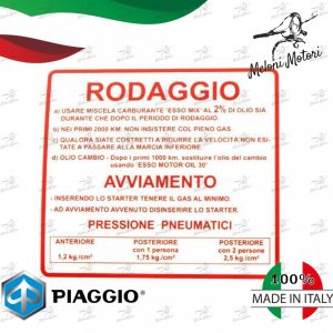 ADESIVO ROSSO SCUDO RODAGGIO VESPA RALLY 180/200
