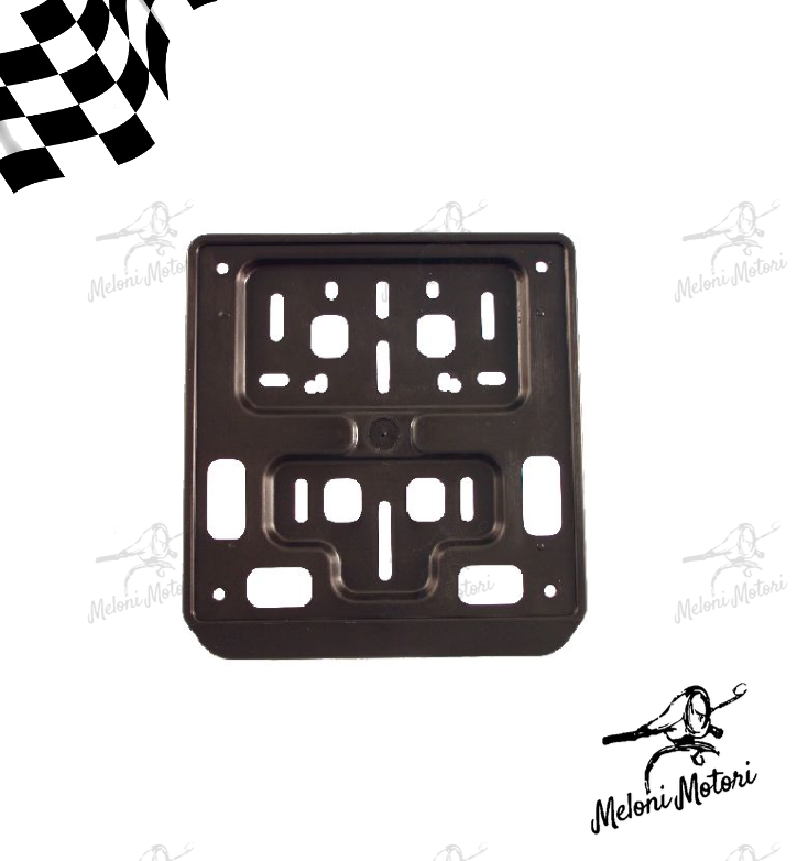 BASE IN METALLO NERA PORTA TARGA EUROPEA PER MOTO SCOOTER VESPA 185x185 mm