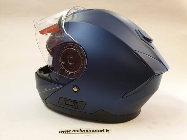 casco modulare doppia visiera blu opaco predisposizione pinlock