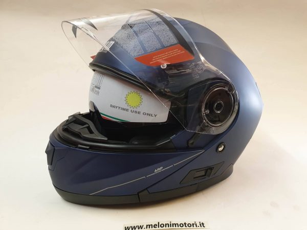 casco modulare doppia visiera blu opaco predisposizione pinlock