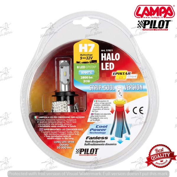 lampada singola led h7 2800 lumen 6500k