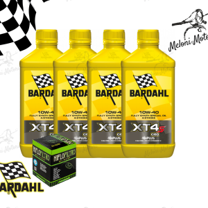 kit tagliando 4 litri olio bardahl xt4s 10w 40 radial polymer + filtro olio kawasaki z750 2007/2012